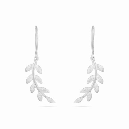 Silver Earrings - Pure Silver Earrings &#8211; Leafy Floral Design