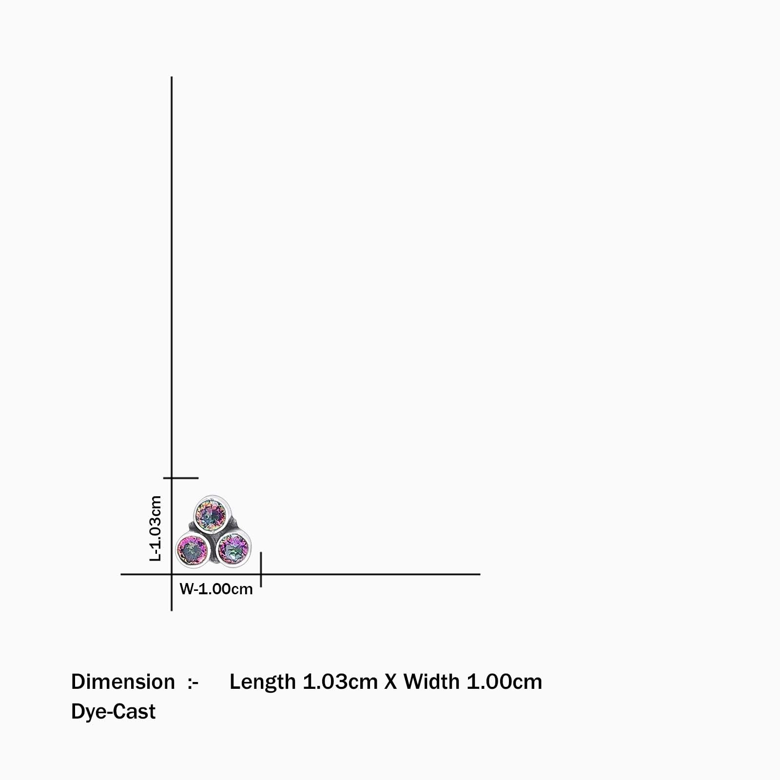 233 - Pure Silver Earrings &#8211; Mini Blurple CZ Stone Stud