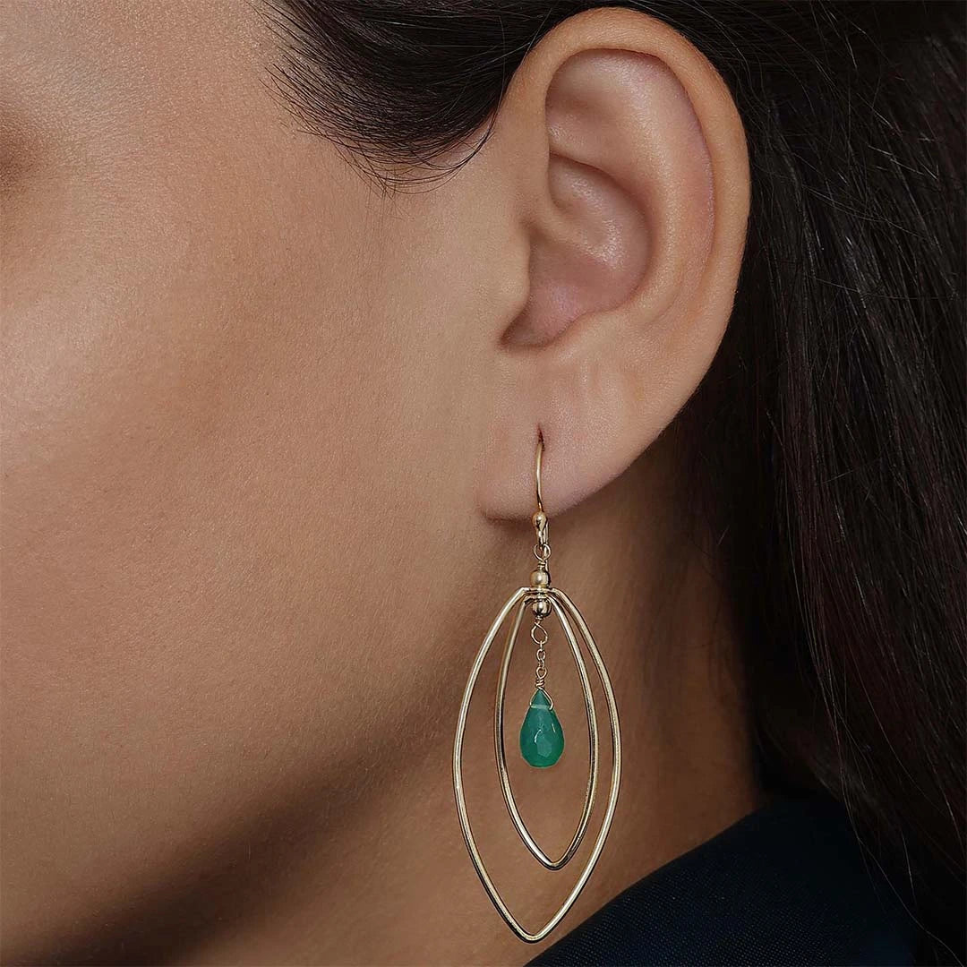 Contemporary Jewellery - Pure Silver Earrings &#8211; Made With Vibrant Green Jade