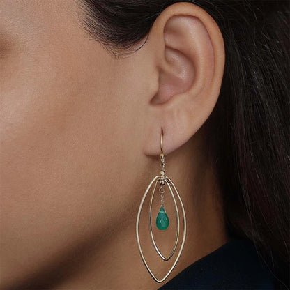 Contemporary Jewellery - Pure Silver Earrings &#8211; Made With Vibrant Green Jade