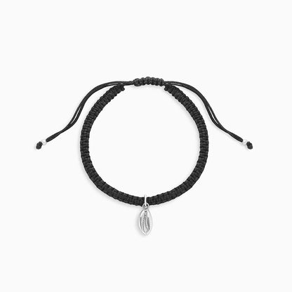 daily wear anklets - Pure 925 Silver Anklet &#8211; Black Threaded With Seashell