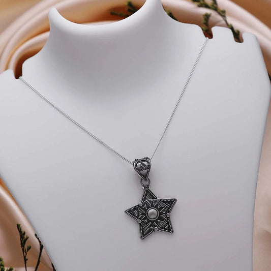 Silver Pendants - Pure 925 Silver Pendant &#8211; Oxidised With Magical Star
