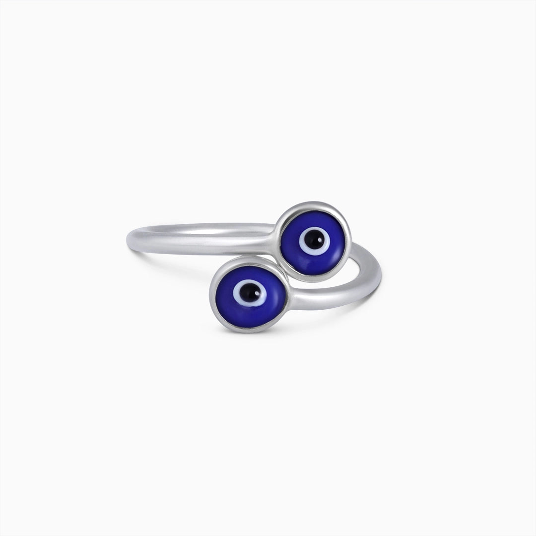 Evil eye rings for gift - Pure Silver Ring &#8211; Destiny&#8217;s Guardian Blue Evil Eye