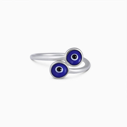 Evil eye rings for gift - Pure Silver Ring &#8211; Destiny&#8217;s Guardian Blue Evil Eye
