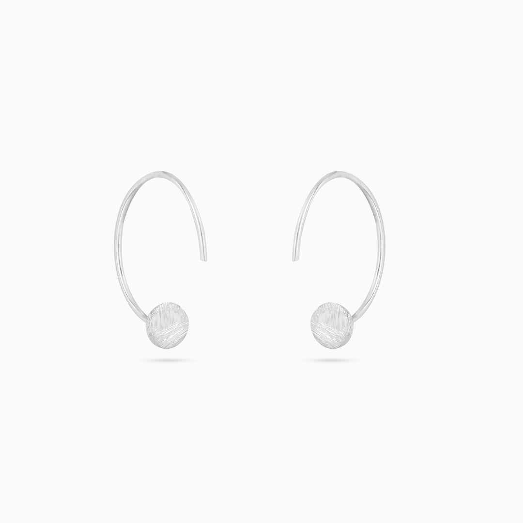 Silver Earrings - Pure Silver Earring &#8211; Scratch Pattern Hoops