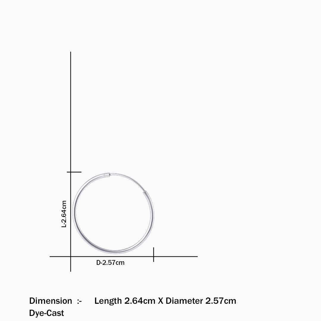 Big size hoops - Pure 925 Silver Earrings &#8211; Flat Round Model