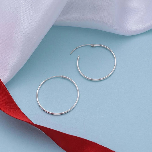 Silver Earrings - Pure 925 Silver Earrings &#8211; Flat Round Model