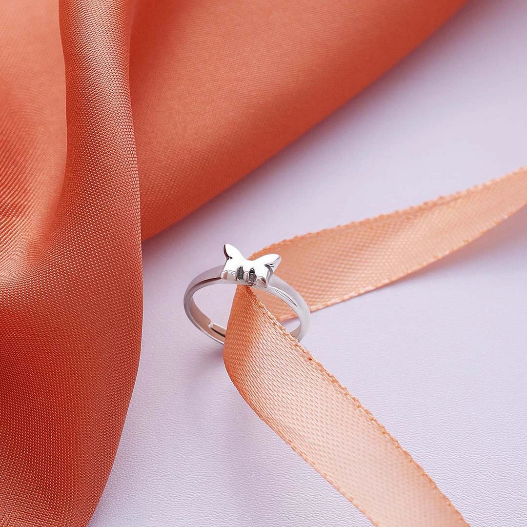 Couple Rings - Pure Silver Ring &#8211; Romantic Butterfly Band For Women