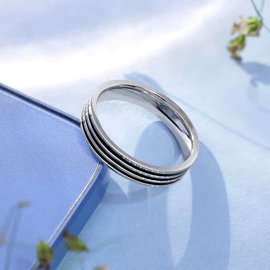 925 Sterling Silver Black Spinner Ring