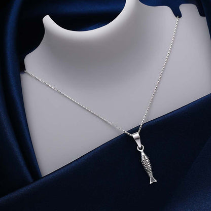 925 sterling Silver Antique Fish Pendant