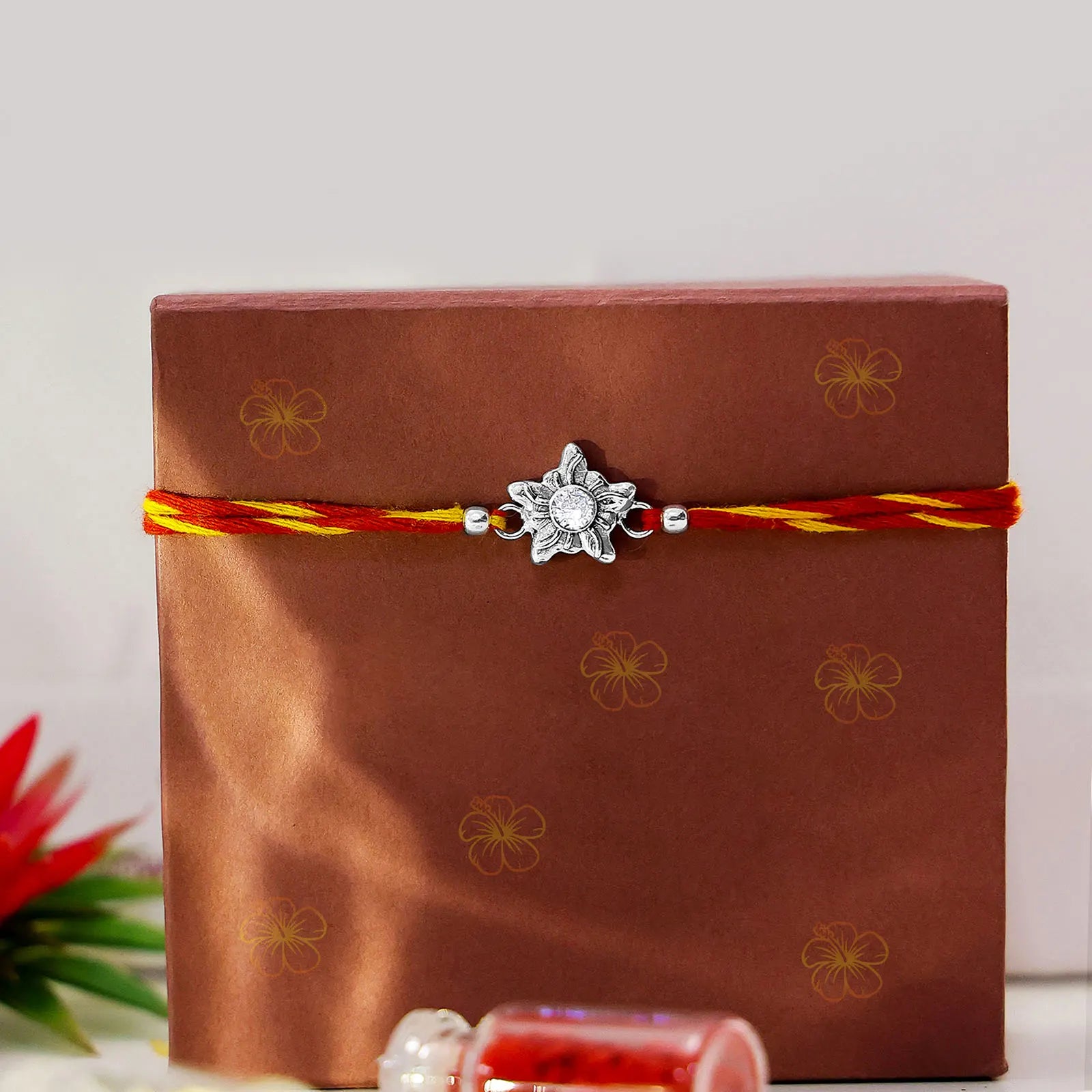 Star Design Silver Rakhi for Brother