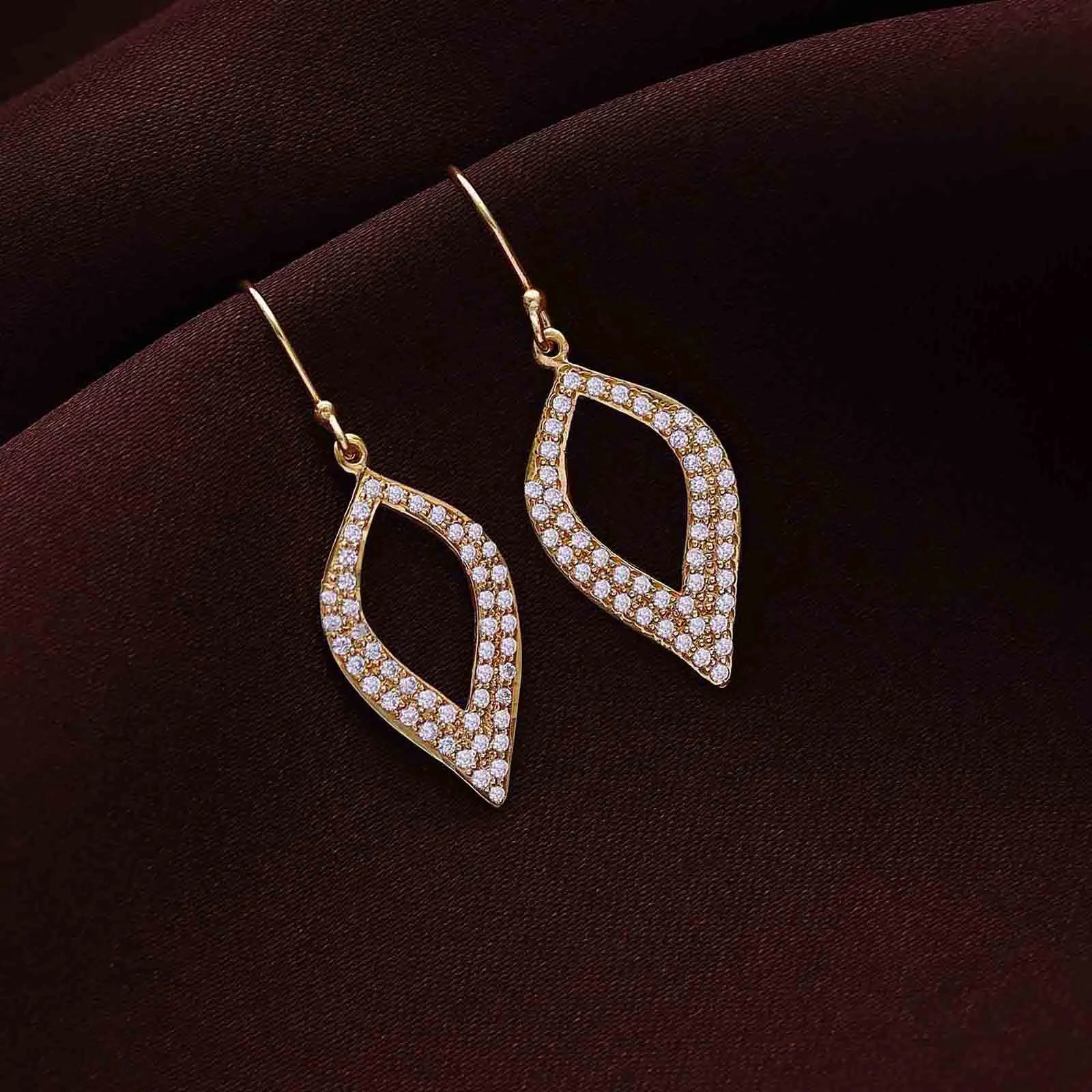 Pure Silver Gold Earrings Odyssey of Cubic Zircon
