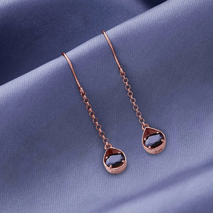 Shimmering Rose Gold Onyx Earrings
