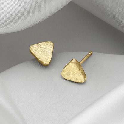 Pure Silver Stud - Triangle Gold Plated Model