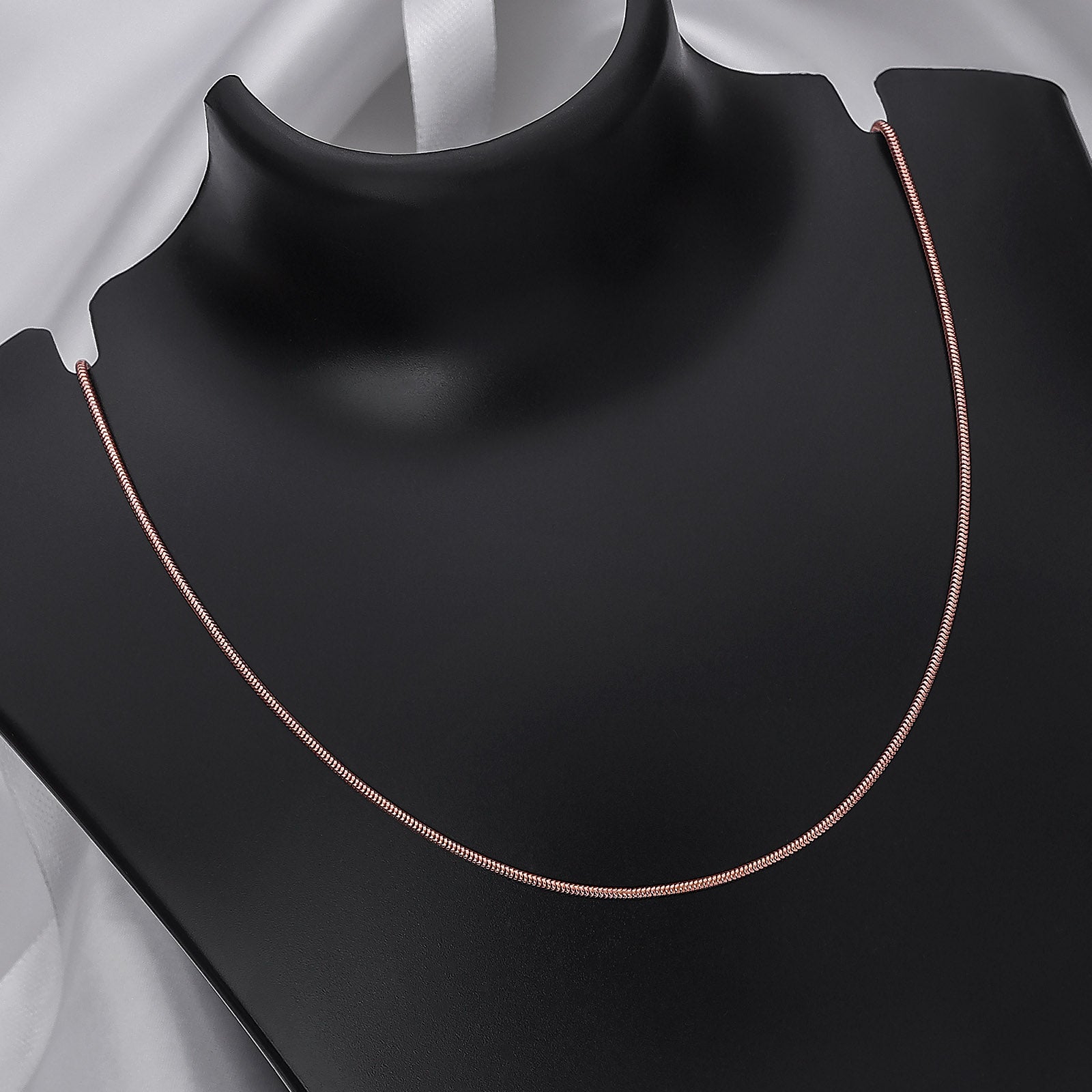 Pure 925 Silver Chain - Snake Model With Rose Gold Finish - Tweov Jewels