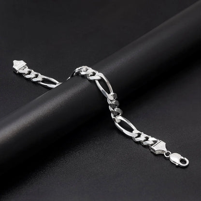Simple Figaro Link Silver Bracelet - Tweov Jewels