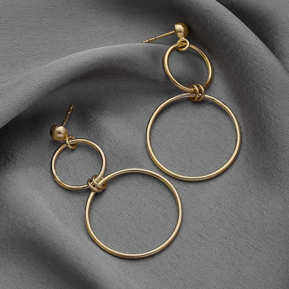 Pure Silver Earrings - Eternal Gold Plated Loop Design