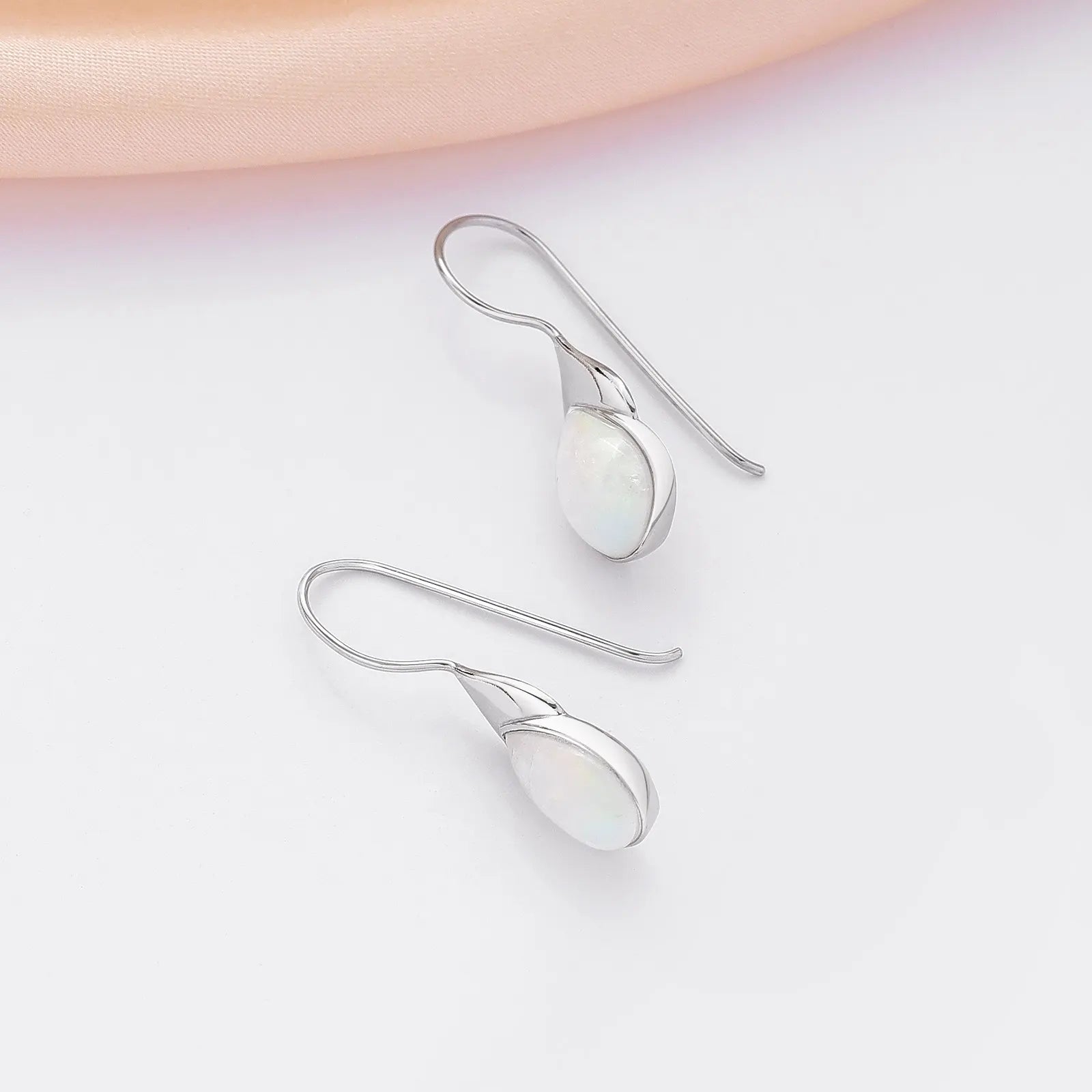 Drop Leaf Silver Earrings