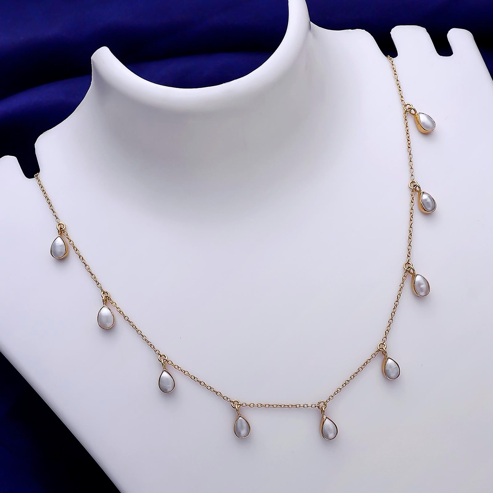Rose Gold Plated Pearl Chain Necklace - Tweov Jewels