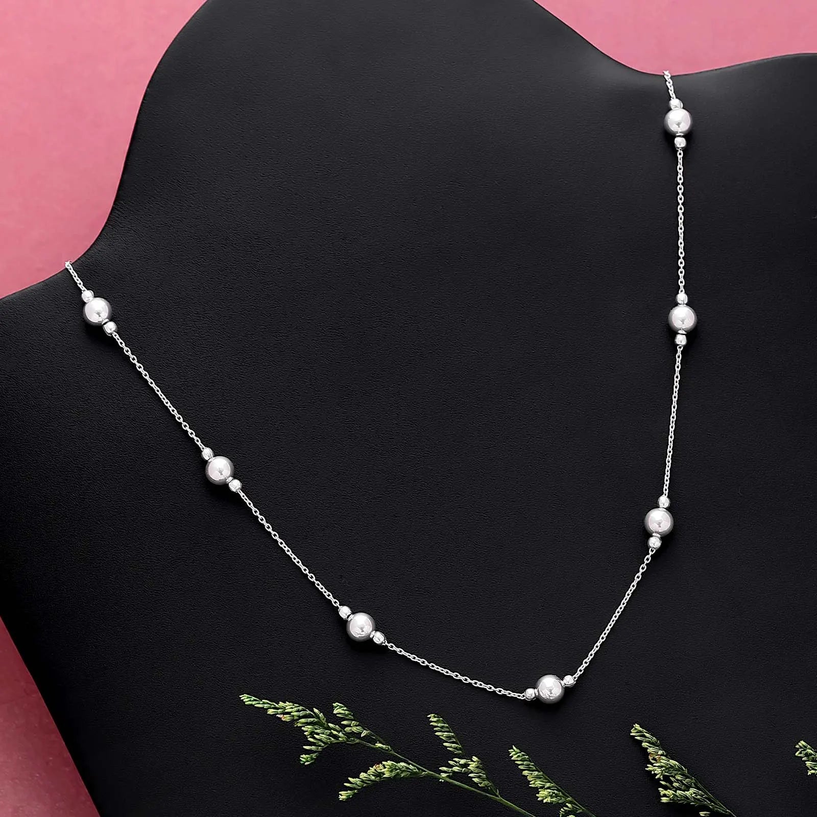 Classic Silver Rope Chain with Beads
