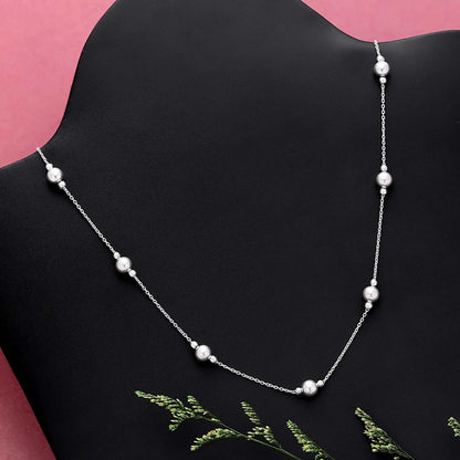 Classic Silver Rope Chain with Beads
