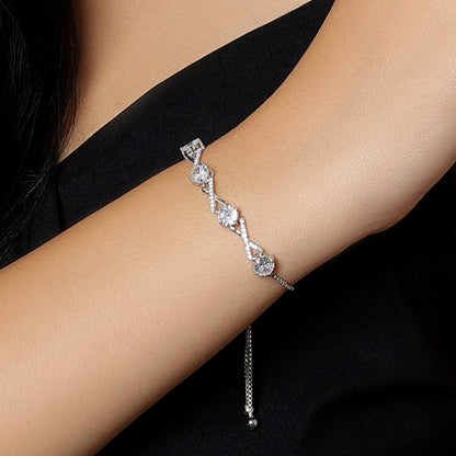 Pure 925 Sterling Silver Designer Infinity Chain Bracelet