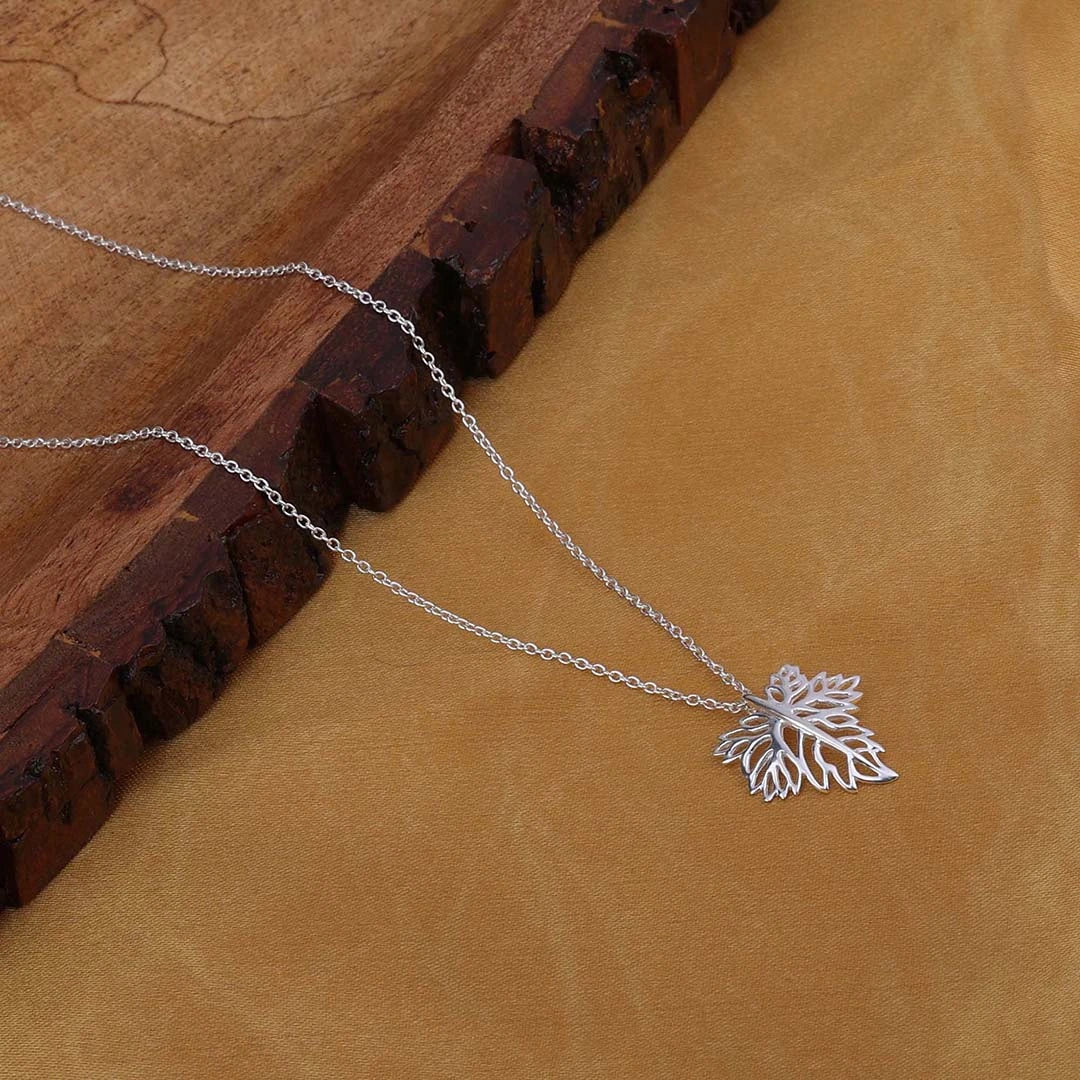 Couple Pendant - Pure Silver Pendant &#8211; Glowy Maple Leaf Model