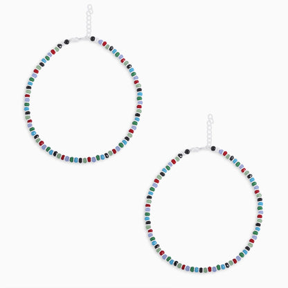 Silver anklets - Pure Silver Anklet &#8211; Colorburst Silver Beads