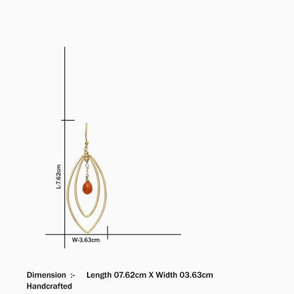 Gold earrings - Pure Silver Earrings &#8211; Touch Of Beauty Carnalian