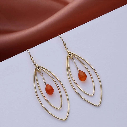 Drop Earrings - Pure Silver Earrings &#8211; Touch Of Beauty Carnalian