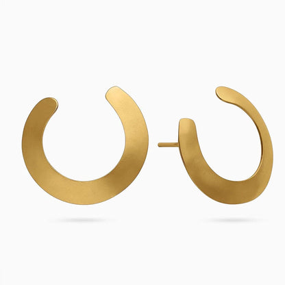 Else hoops - Pure Silver Earrings &#8211; Stylish Gold Finish C-Hoops