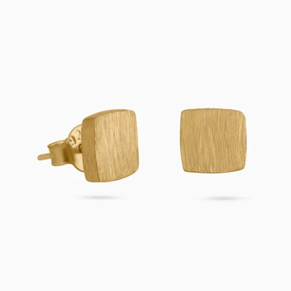 Silver stud - Pure Silver Stud Earrings &#8211; Gold Plated With Modern Cubes