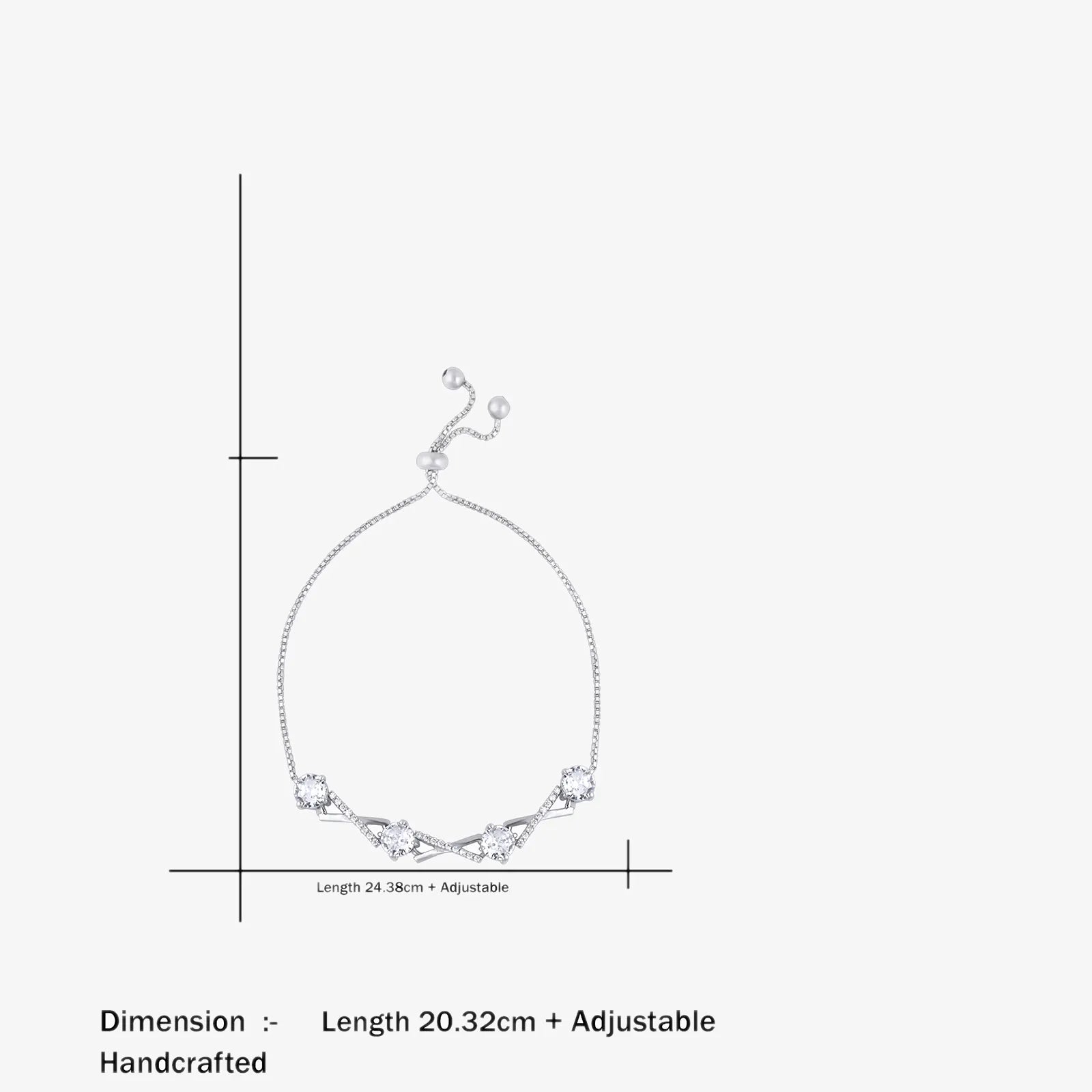 Designer Infinity Silver Chain Bracelet - Tweov Jewels
