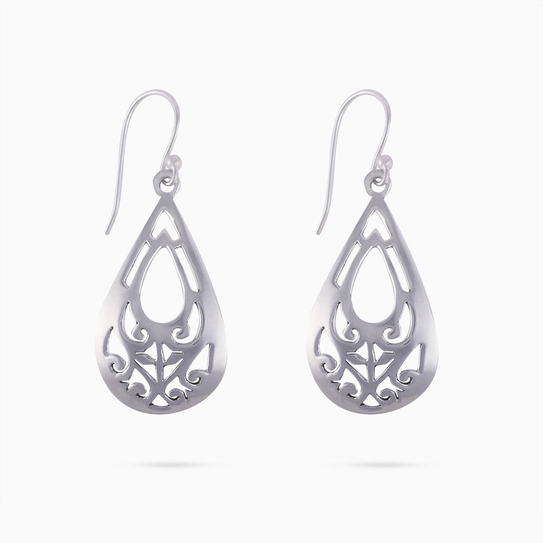 Silver Earrings - Pure Silver Drop Earrings &#8211; Classic Teardrop Dangle