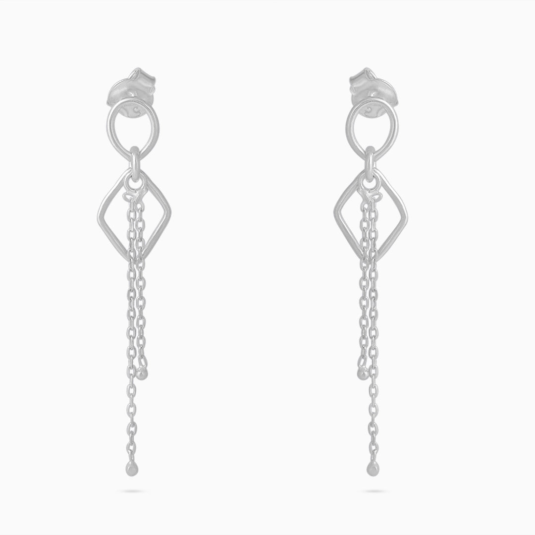 long earrings - Pure Silver Earrings &#8211; Sleek Threader Chain Design