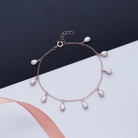 Pure Silver Bracelet for Men &amp; Women - Pure Silver Bracelet &#8211; Made With Rosy Droplet Pearl