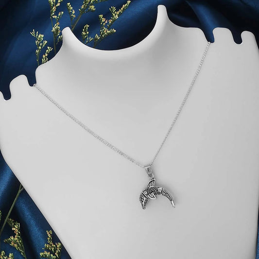 Neck Pieces - Pure Silver Pendant &#8211; Diving Dolphin