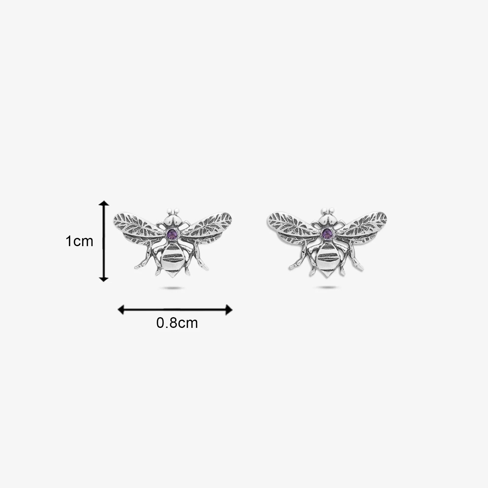Bee Silver Stud Earrings
