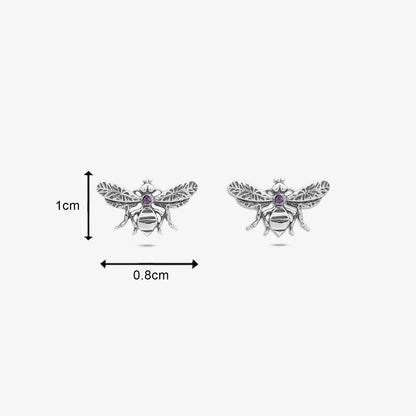 Bee Silver Stud Earrings