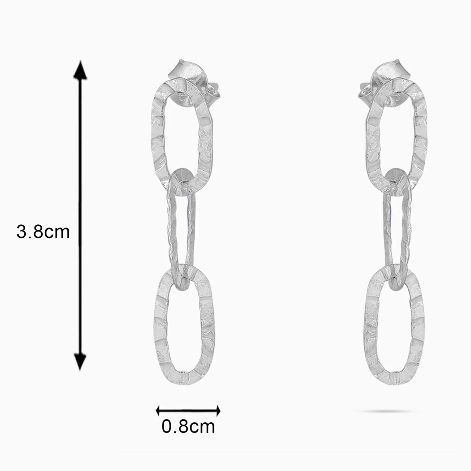 Intertwined Long Chain Silver Dangle Earrings
