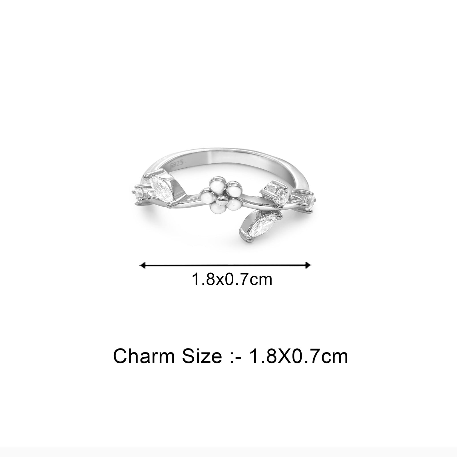 White Flower Silver Ring for Women - Tweov Jewels