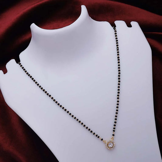 Mangalsutra - Pure Silver Mangalsutra &#8211; Gold Plated AD Stone Design