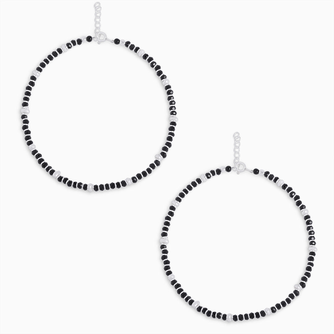 Silver anklets - Pure Silver Anklet &#8211; Supernatural Noir Beads