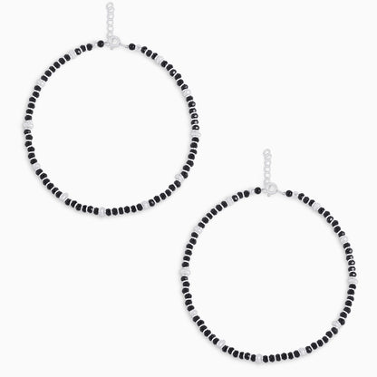 Silver anklets - Pure Silver Anklet &#8211; Supernatural Noir Beads
