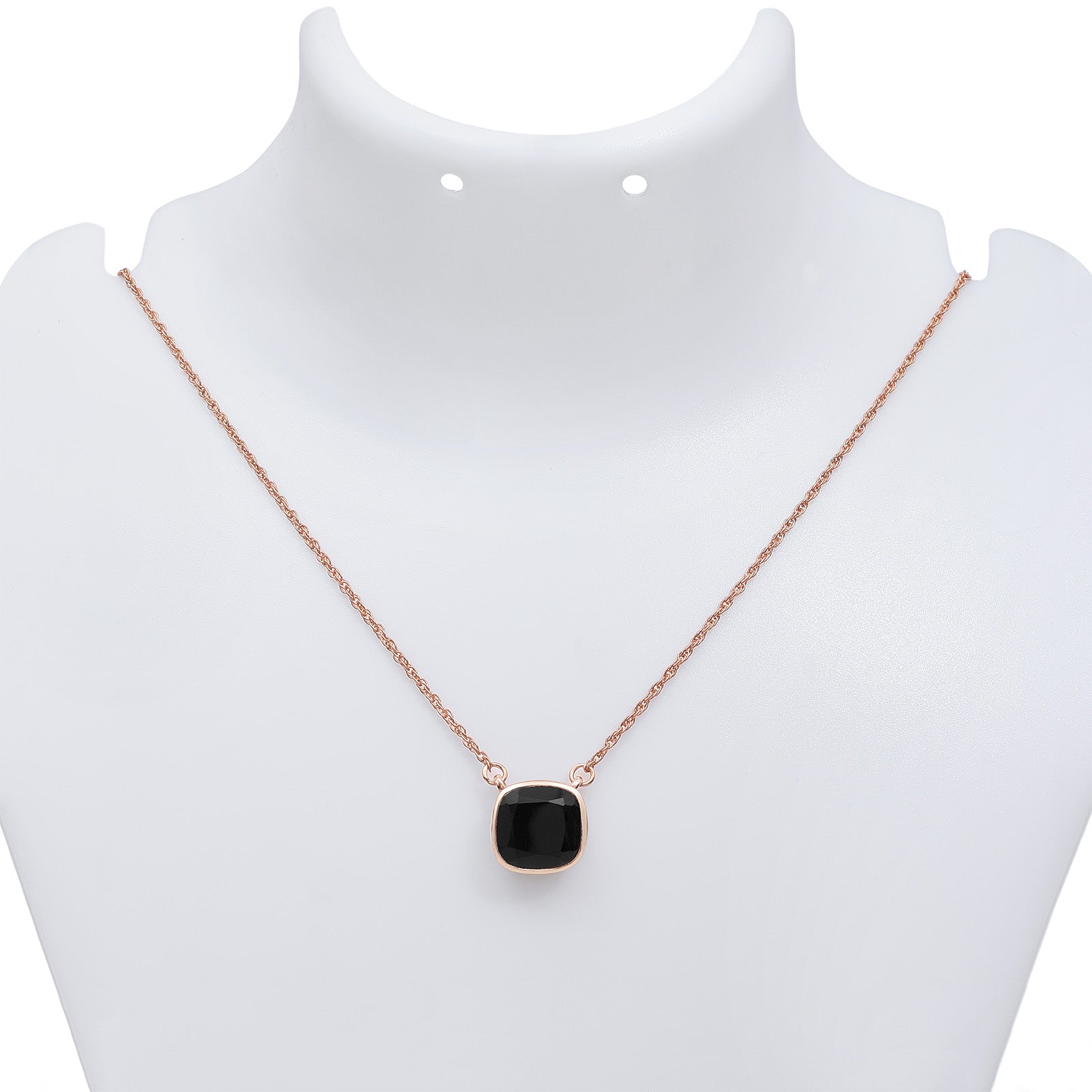 Great Summer Sale - Exquisite Rose Gold Necklace &#8211; Elegant Black Onyx Chain