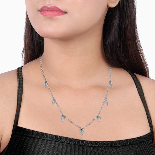 Classic Necklace - Pure Silver Necklace &#8211; Multi-Leaf Oxidized Choker