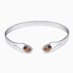 Pure Silver Bracelet - Elite Tiger-Eye Stone Design