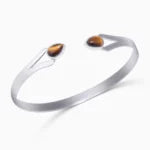 Pure Silver Bracelet - Elite Tiger-Eye Stone Design