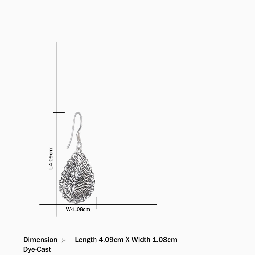 oxidised earrings - Pure 925 Silver Earrings &#8211; Oxidised Teardrop Model