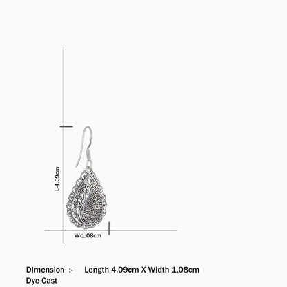 oxidised earrings - Pure 925 Silver Earrings &#8211; Oxidised Teardrop Model
